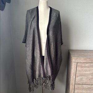 LOFT - fringe kimono sweater shawl poncho